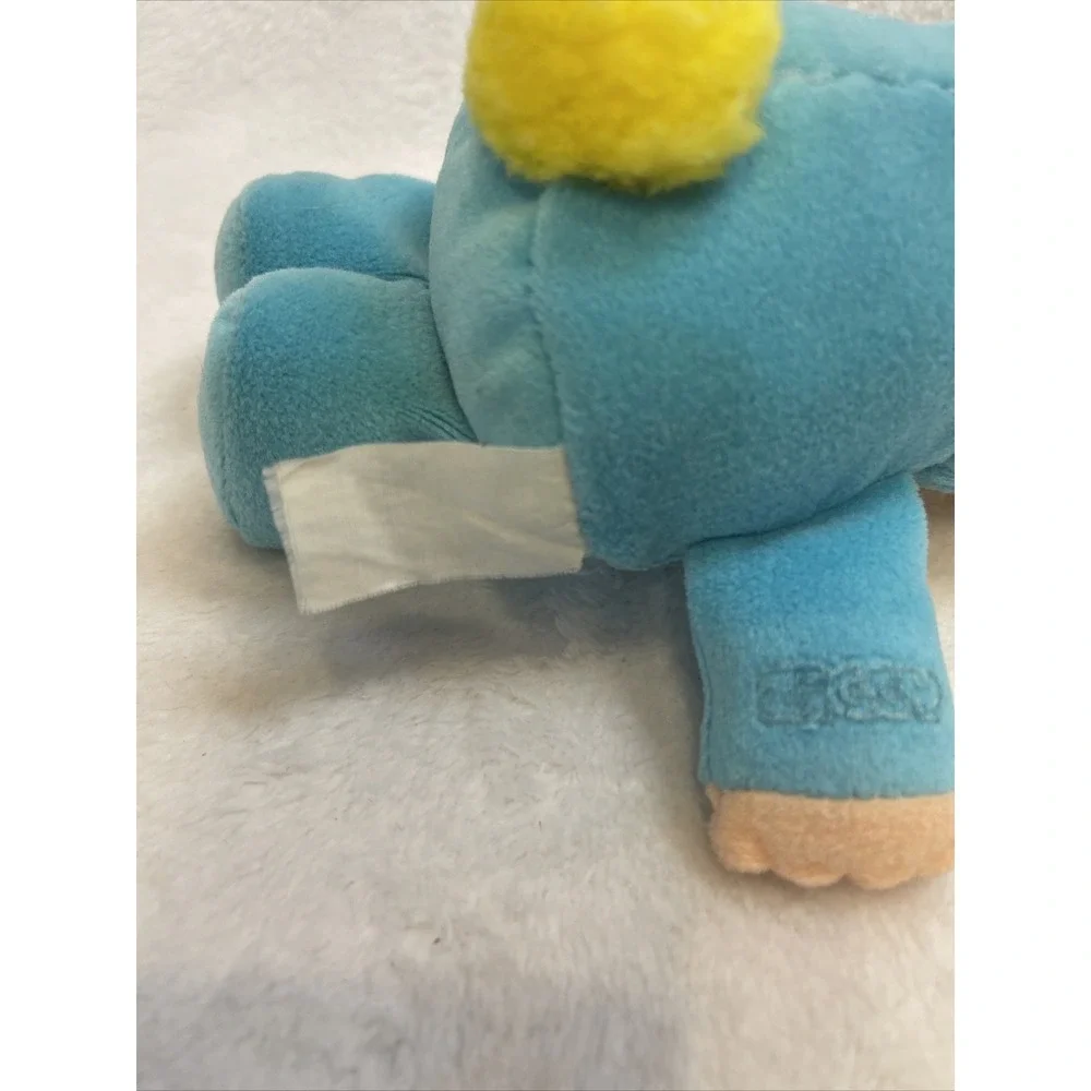 Cute Plush Toy Ziggy in Easter Bunny Costume, Blue‎ & Yellow, Bow Tie 1980s